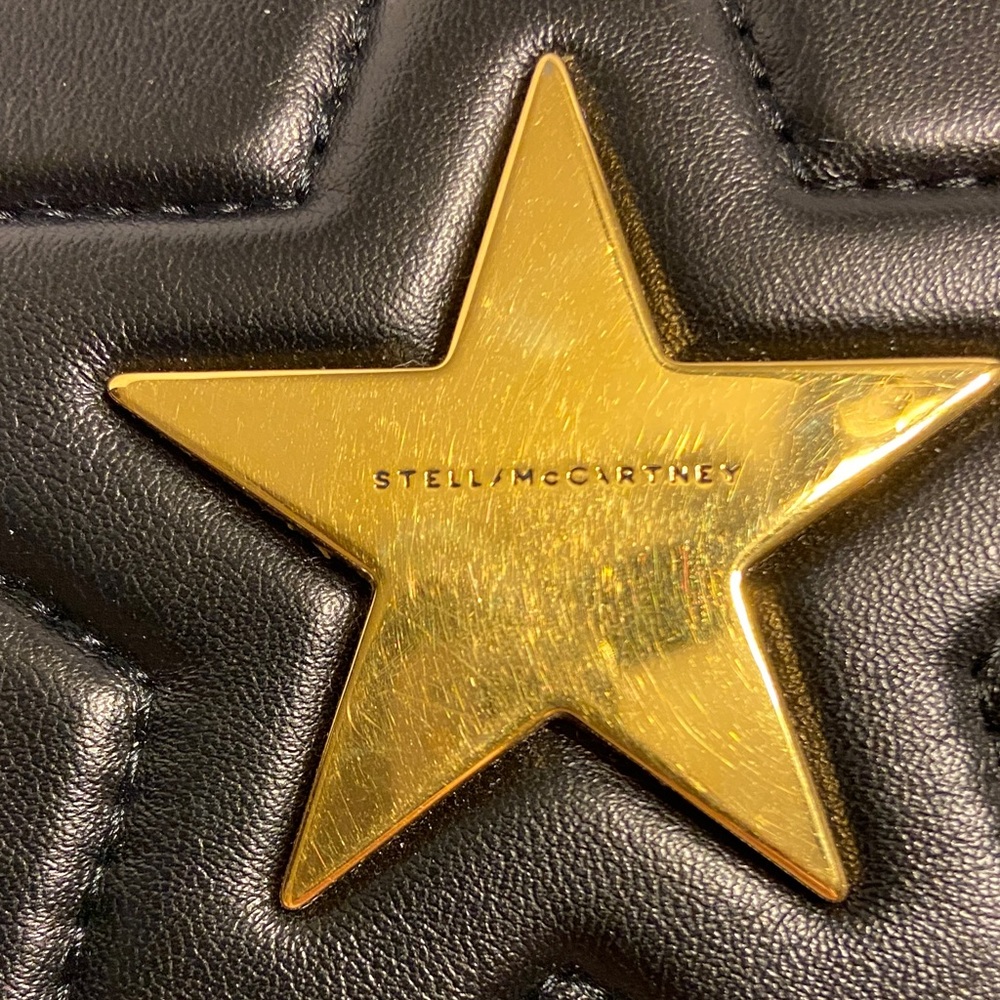 Stella McCartney Black and Gold Star long vegan leather Wallet - Picture 3 of 14
